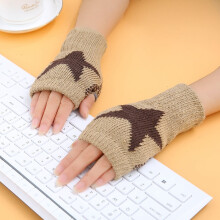 (khaki) 1Pair Winter Warm Women Boys & Girl's Students Gloves,Fashion Knitted
