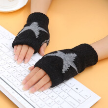(Black) 1Pair Winter Warm Women Boys & Girl's Students Gloves,Fashion Knitted