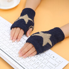 (Navy Blue) 1Pair Winter Warm Women Boys & Girl's Students Gloves,Fashion Knitted