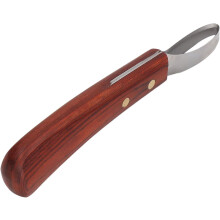 Hoof Knife Farrier Buckle Oval Knife Horseshoe Knife Stainless Steel Blade Rubber Wood Handle Multi-purpose Hoof Knife