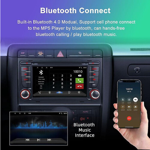 Android DAB  Sat Nav WiFi CarPlay Bluetooth OBD2 CD Car Stereo A4 S4 RS4 1