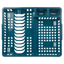 (Blue Small) Plastic Large Dish Rack Drainer Kitchen Sink Plate Cutlery Draining Tray