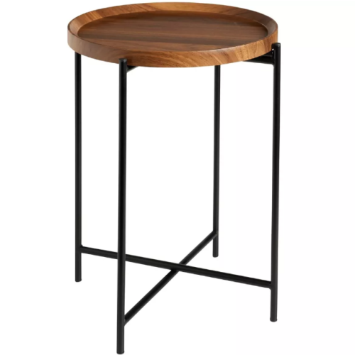 Walnut Side Table with Removable Tray - Coffee Table for Living Room 1