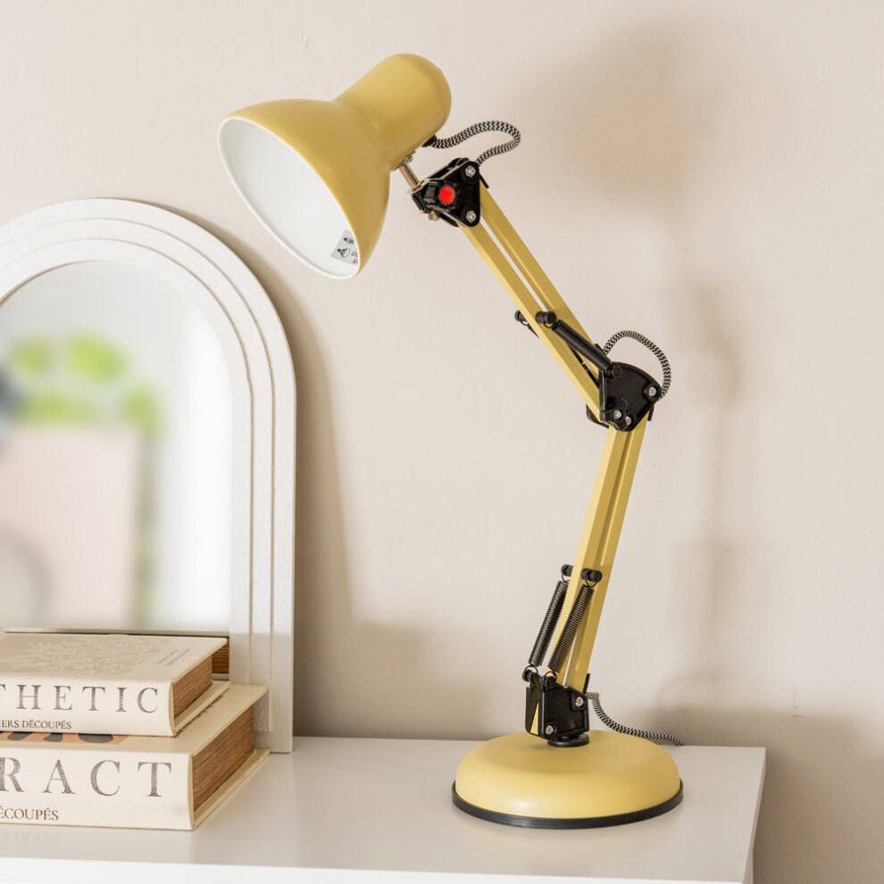 Yellow Desk Table Lamp Adjustable Reading Task Lighting Office Light