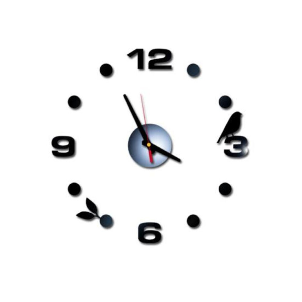 3D Acrylic Mirror Effect Wall Clock Quartz Watch DIY Sticker