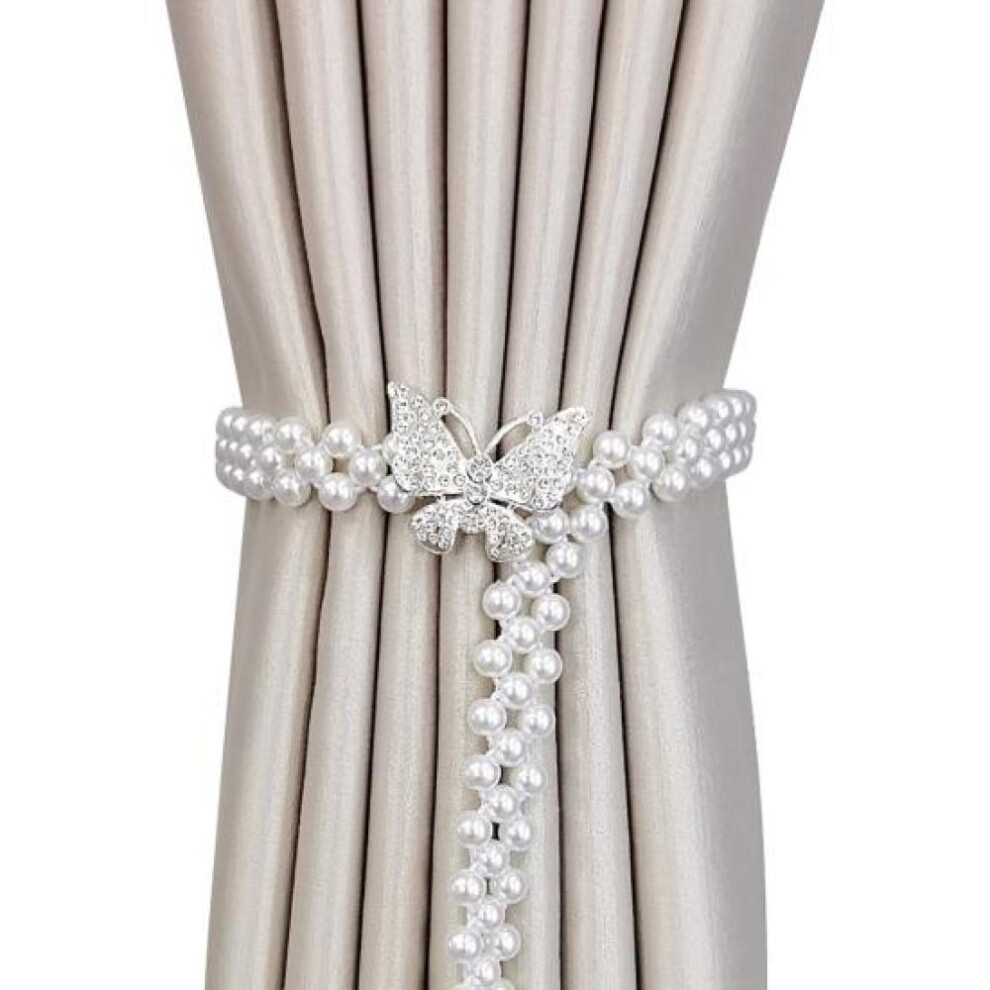 Creative Curtain Clip Delicate Alloy Flower/Bow/Butterfly Faux Pearl Decor Wear-resistant