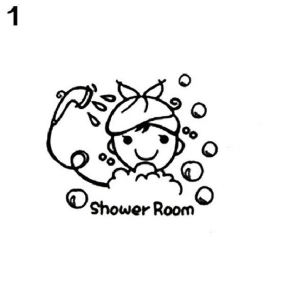 Cartoon Tooth Brush Your Teeth Shower Room Vinyl Sticker Murals Wall Decor