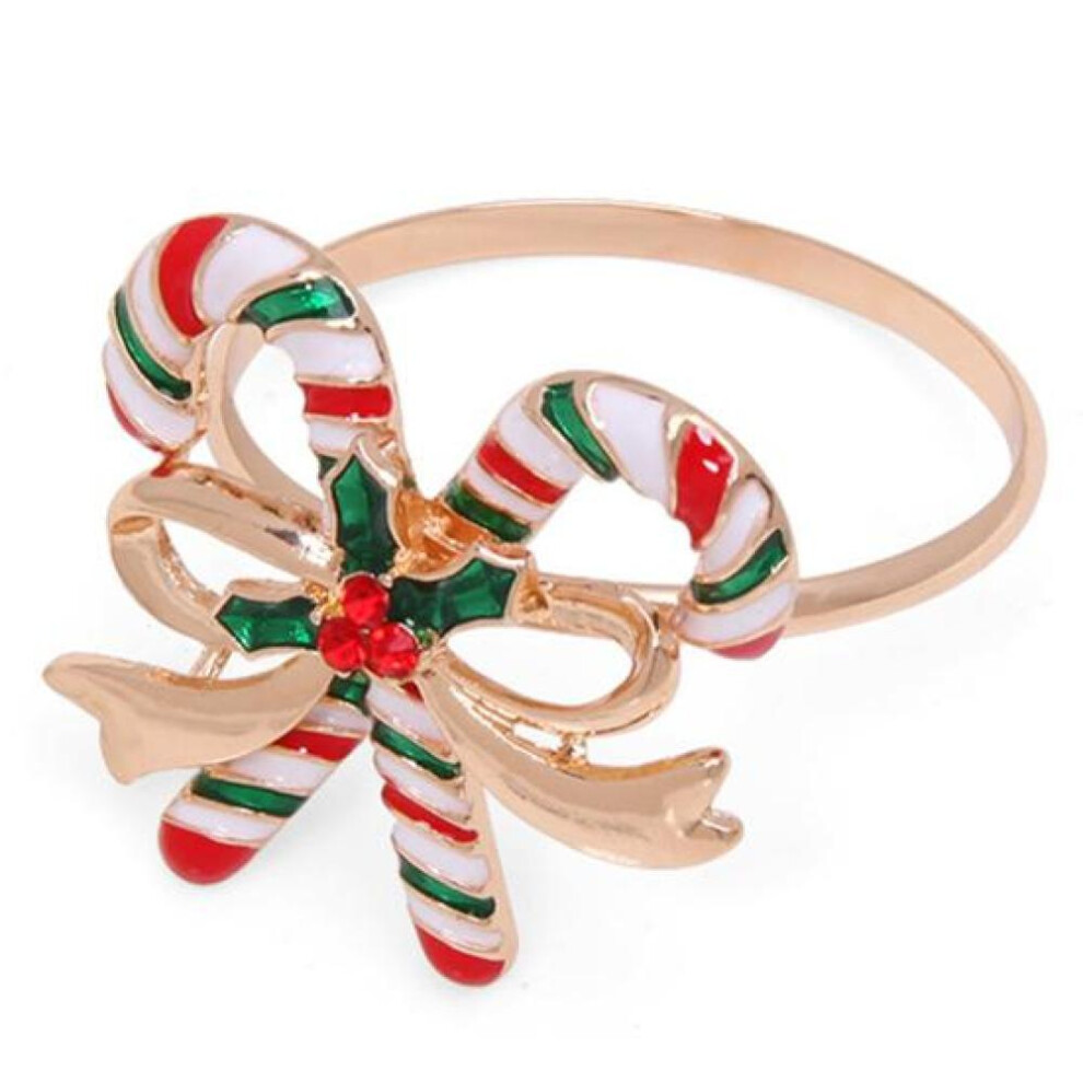 Christmas Napkin Ring Tree Table Rhinestone Snowman Santa Claus Reindeer Decoration Dinner Napkin Holder Buckle