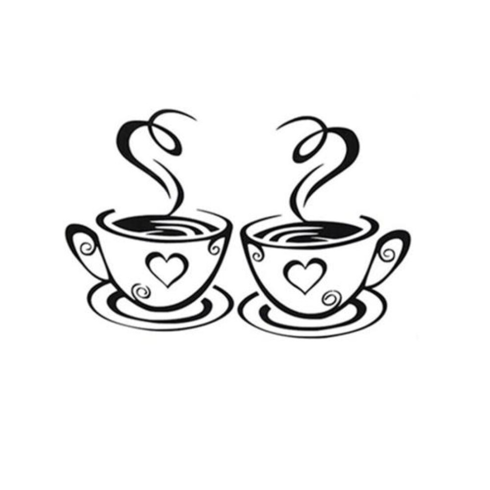 Home Kitchen Restaurant Cafe Tea Wall Sticker Coffee Cups Sticker Wall Decor