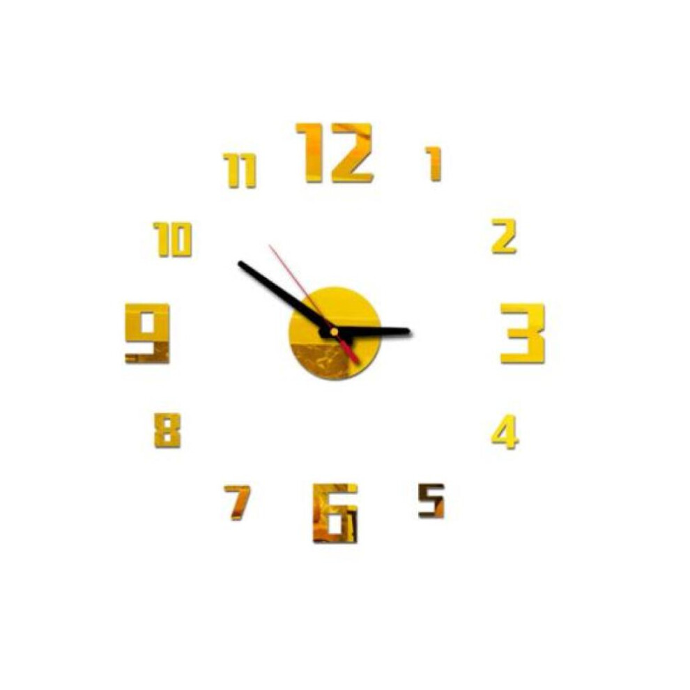 3D Acrylic Mirror Effect Digital Wall Clock DIY Sticker Mural