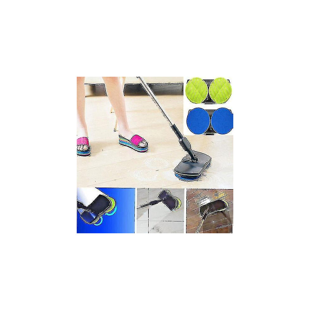 (Style2) 2 In1 Electric Rechargeable Cordless Floor Cleaner Scrubber Polisher Mop Set