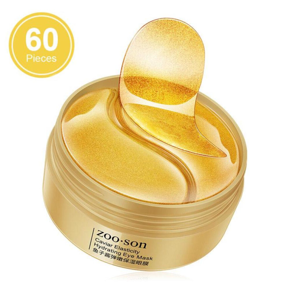 60pcs Caviar Bouncy Moisturizing Eye Mask Gel Collagen Eye Patch Anti Wrinkle Essence Eye Patches