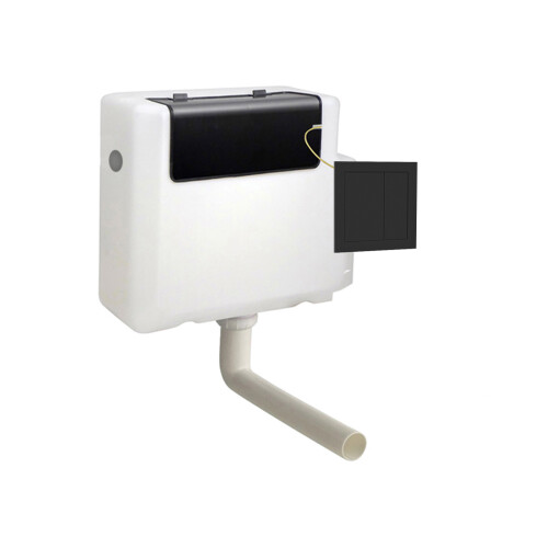 NES Home Nes Home Concealed Cistern Dual Flush Side Inlet Square Button Matte Black