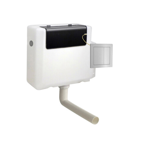 NES Home Nes Home Concealed Cistern Dual Flush Front Access Square Button Brushed Chrome