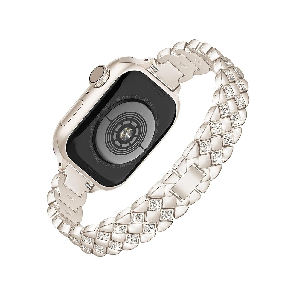 Vamyzji Compatible With Apple Watch Strap Series 10 42Mm 41Mm 40Mm 38Mm, Slim Metal Strap For Apple Watch Bling Luxury Fashion Metal Iwatch Strap Not,Specified 1223456789858
