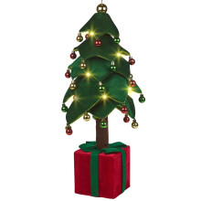 70cm Collapsible Soft Plush Christmas Tree with LED Lights on Base Home Decoration