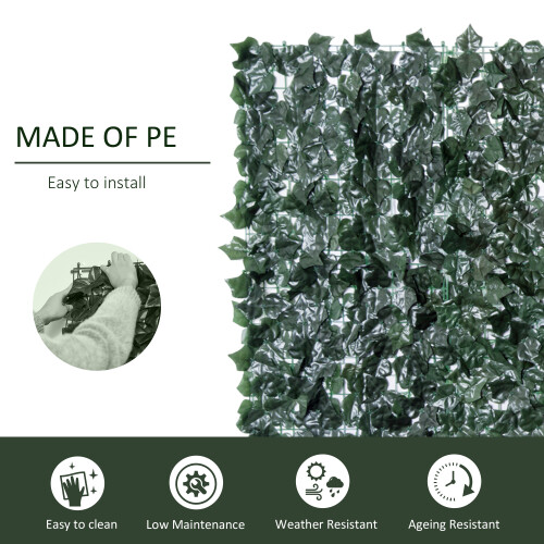 Outsunny Outsunny Artificial Leaf Hedge Privacy Screen Roll Garden Fence Panel 1m x 2.4m 2
