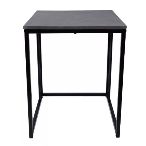 Set of 2 Grey Marble Effect Nesting Tables - Metal Frame Coffee Side Tables 2