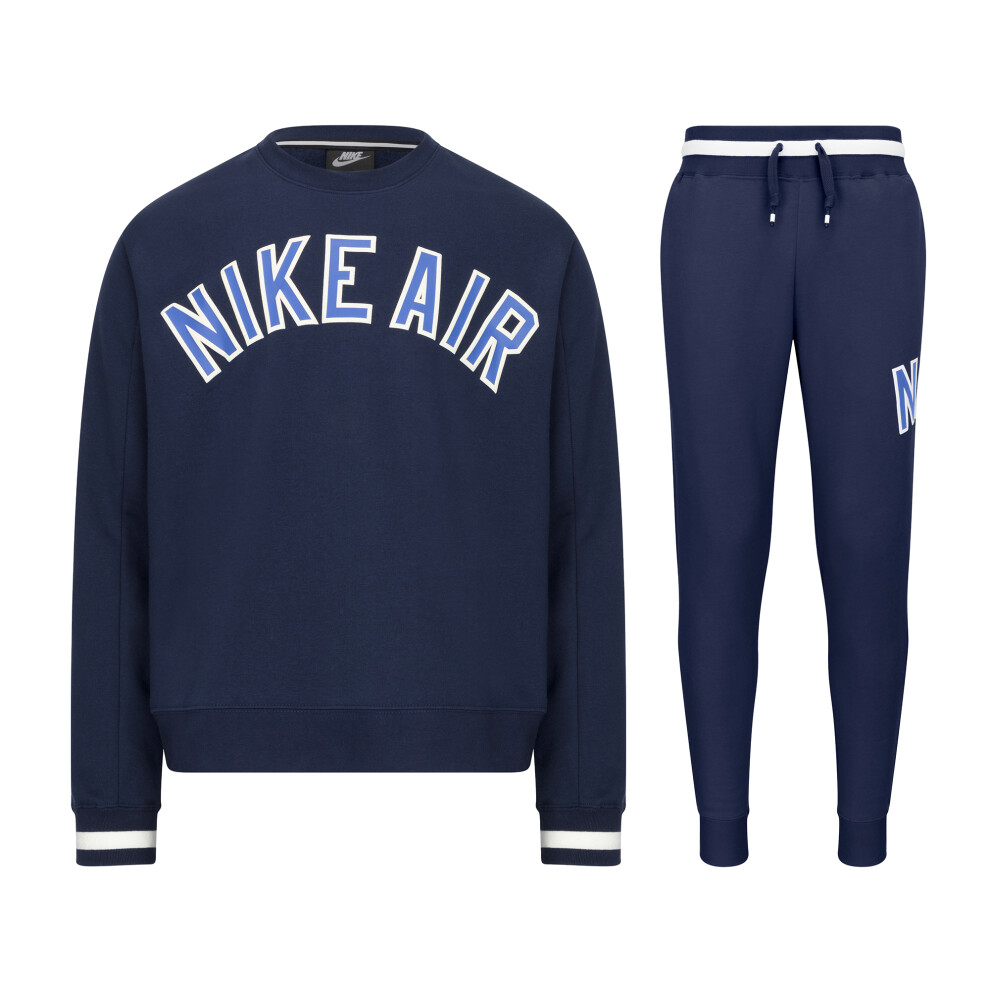 (Medium) Nike Air Crew Neck Tracksuit Navy