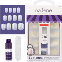 Nailene So Natural Full Cover Active Square 216 Nail Tips with glue