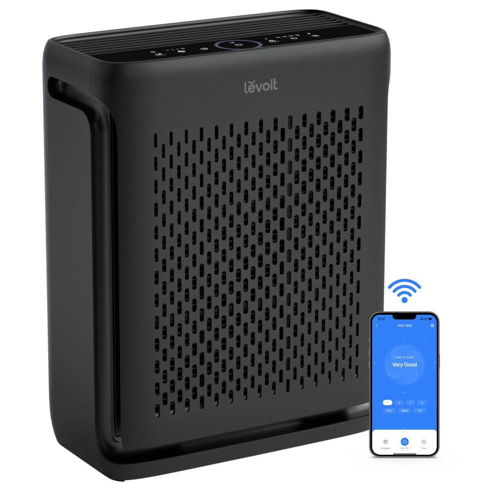 LEVOIT Air Purifiers for Home Large Room Bedroom Up to 1110 Ft with Air Quality and Light Sensors  Smart WiFi  Washable Filters