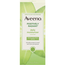 Aveeno Positively Radiant Daily Moisturizer SPF 30, 2.5 oz – Improves Tone & Texture in 4 Weeks, Oil-Free, Hypoallergenic, Non-Comedogenic
