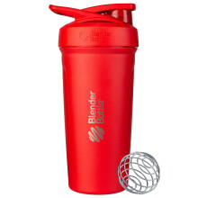 BlenderBottle Strada Shaker Kopp Isolerad Rostfritt Stål Vattenflaska 24-Ounce, Röd