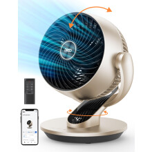 Dreo Smart Desk Fan for Bedroom 13 H Whole Room Air Circulator Fan 120 Vertical Manual 90 Oscillating Fan with VoiceGoogle