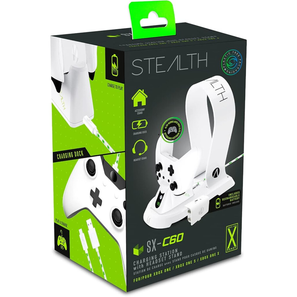 Stealth SX-C60 White Charging Station with Headset Stand for XBOX ONE