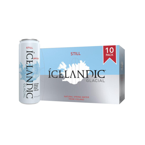 Icelandic Glacial Natural Spring Alkaline Water 330 ml Cans 10 Count on ...