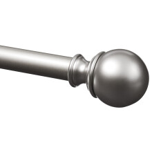 Amazon Basics 1Inch Curtain Rod with Round Finials 1Pack 36 to 72 Nickel