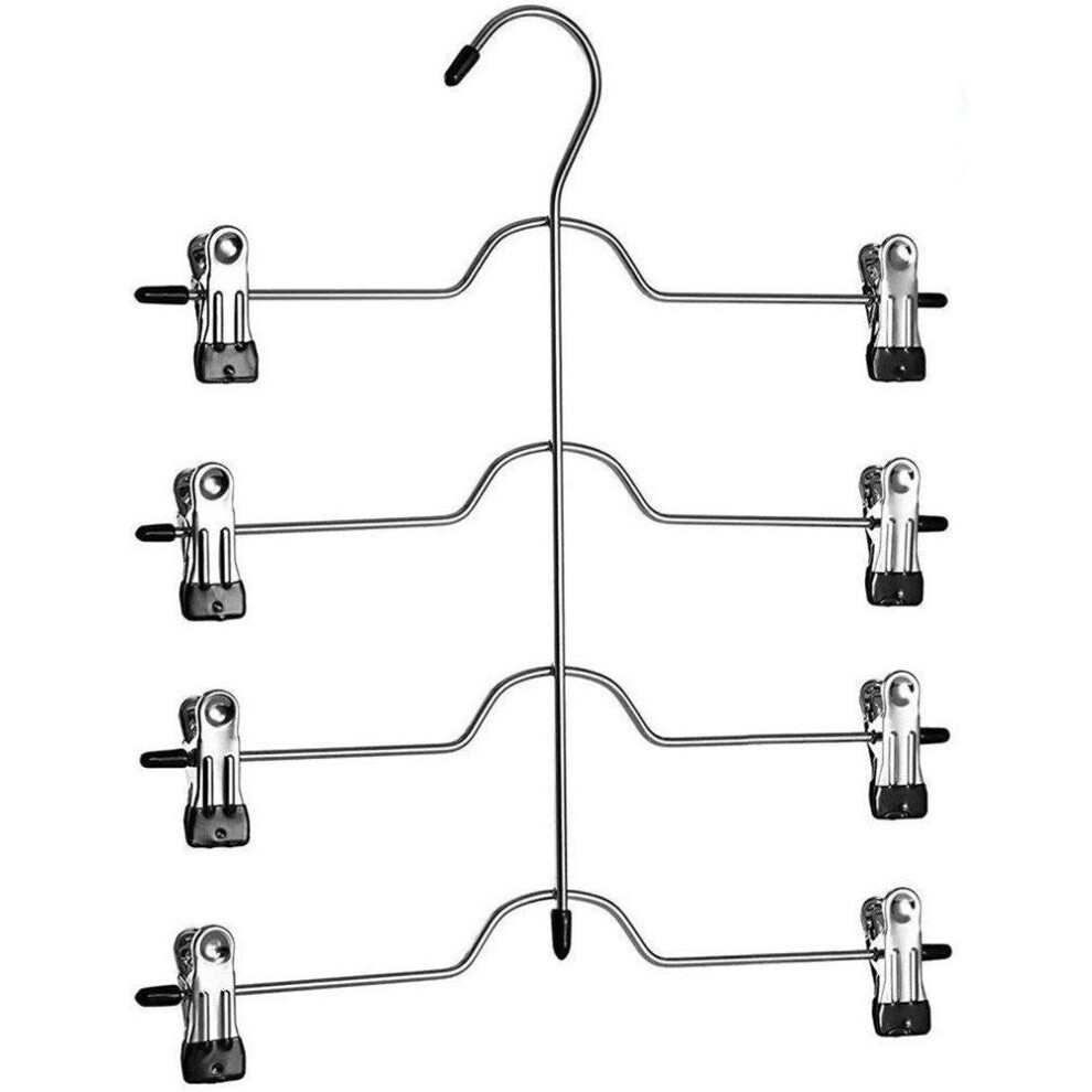 Richards Homewares Black 8 Clips Slack Rack 4 Tier TrouserSkirt Chrome  Black Vinyl Hanger 3Pack  SYNCHKG124206