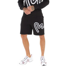 (Black, L) MONEY Sig Star Mens Fleece Shorts Elasticated Bottom