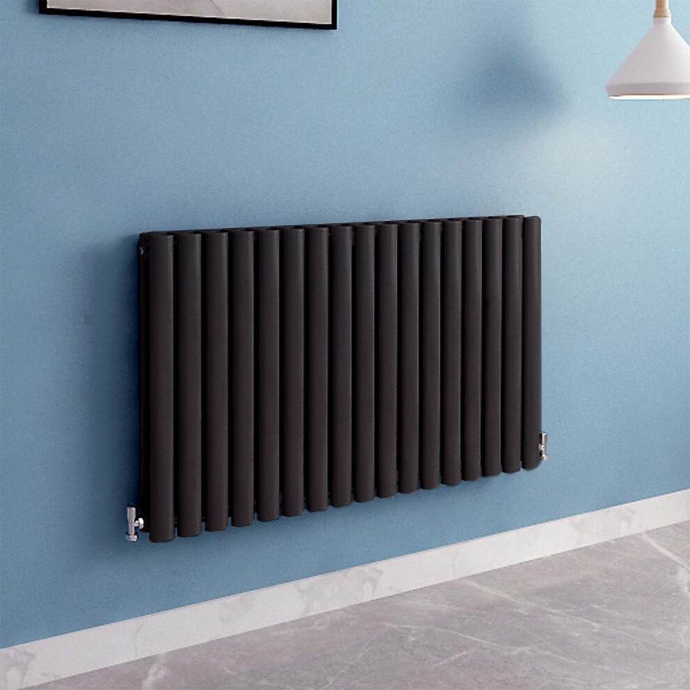 Nes Home 1020 X 600 Mm Double Oval Tube Matte Radiator Black