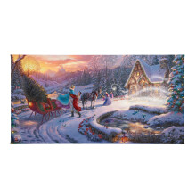Thomas Kinkade Cinderella Cinderella Bringing Home the Tree 16 x 31