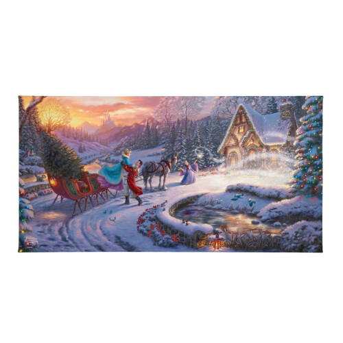 Thomas Kinkade Cinderella Cinderella Bringing Home the Tree  16 x 31