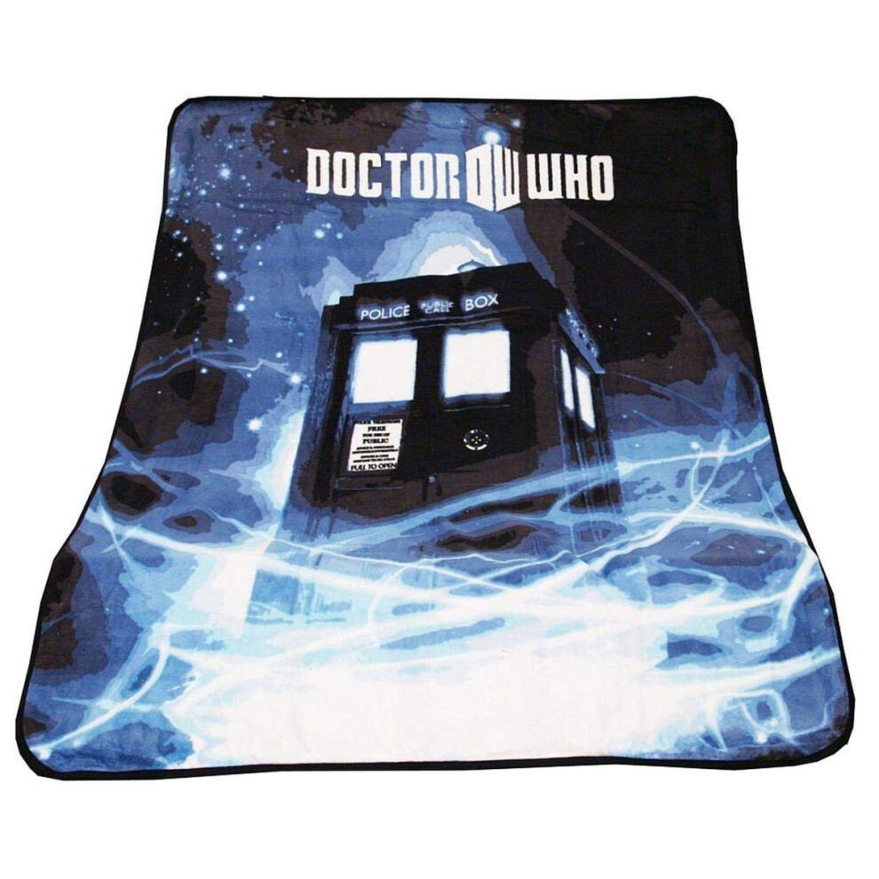 Doctor Who Throw Blanket  TARDIS Gallifrey Fleece  50 x 60 Afghan