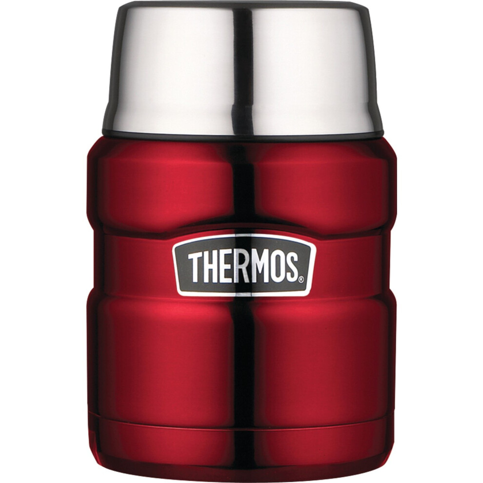 Thermos Stainless King 16 Ounce Food Jar with Folding Spoon  Cranberry