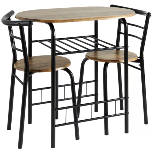 Small Dining Table with Chairs - Modern Oval Breakfast Bistro Set