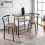 Small Dining Table with Chairs - Modern Oval Breakfast Bistro Set 2