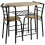 3-Piece Dining Set - Light Oak Table with 2 Chairs, Metal Frame Design 2