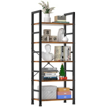 Sweetcrispy Book Shelf 5 Tier Bookcase Tall Bookshelf Modern Book Case for Books Garage Kit CDs Movies Industrial Corner S