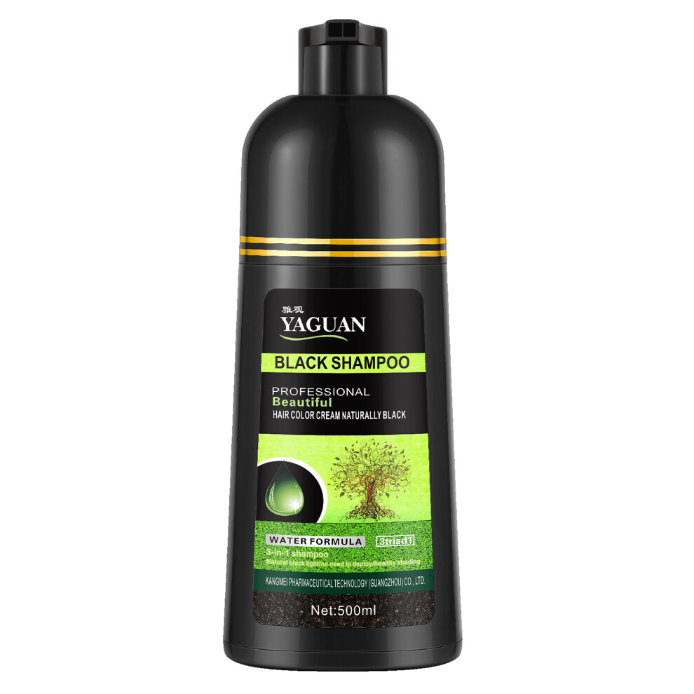 (Black) Black &Brown Hair Dye Shampoo Herbal Long Lasting Color Shampoo
