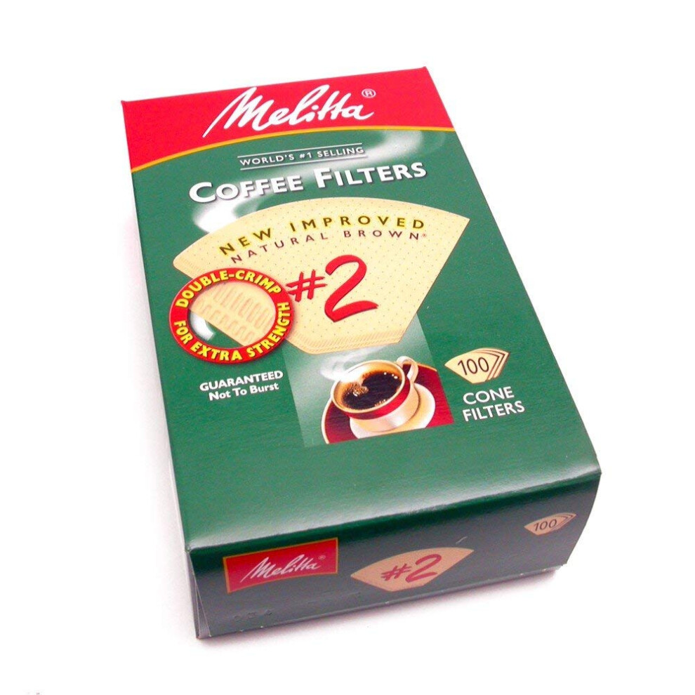 Melitta 622752 2 Natural Brown Cone Coffee Filters 100 Count 2pack