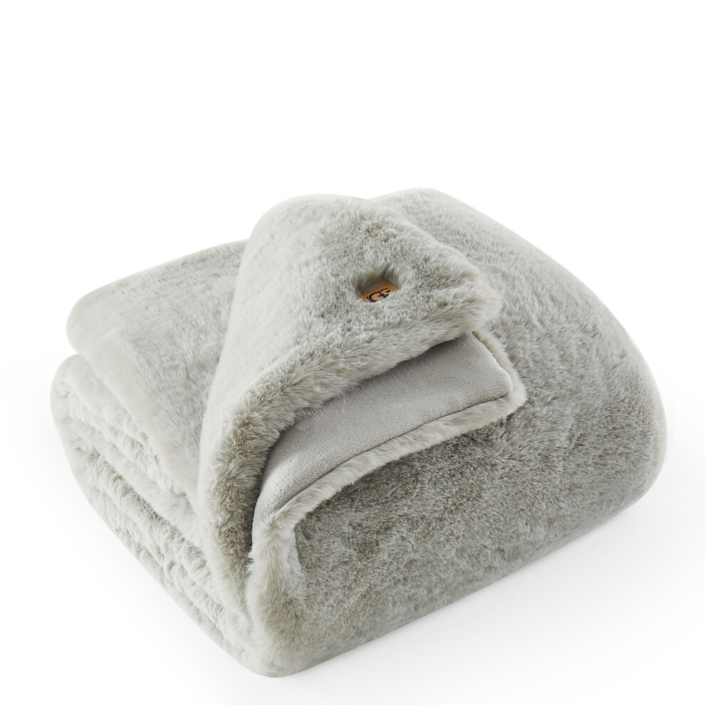 UGG 16800 Euphoria Plush Faux Fur Reversible Throw Blanket for Couch or Bed Luxury Hotel Style Blankets Machine Washable Easy Ca