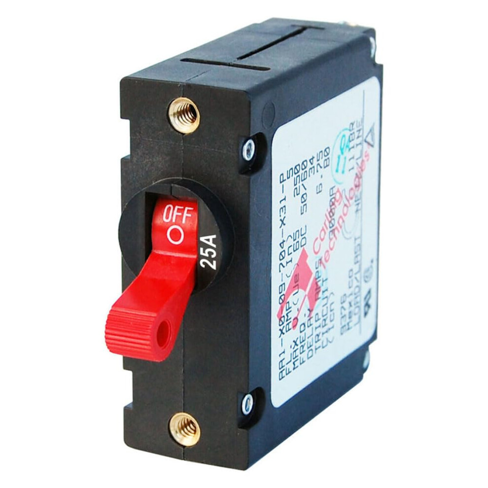 Blue Sea Systems 7217 Aseries Red Toggle Circuit Breaker Single Pole 25A 632085072179
