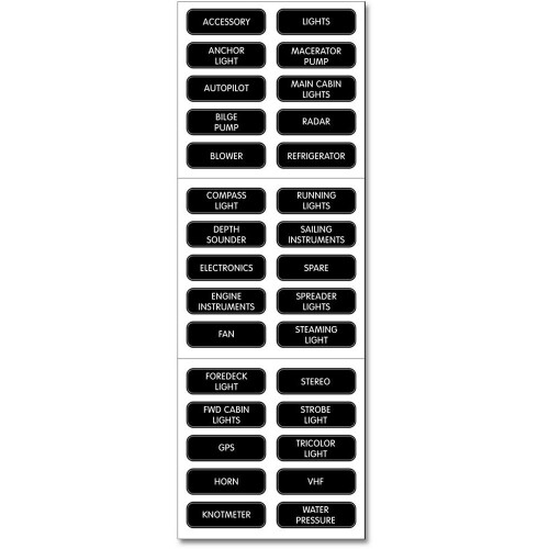 Blue Sea Systems Label Kit  DC Panel  30 Large Format