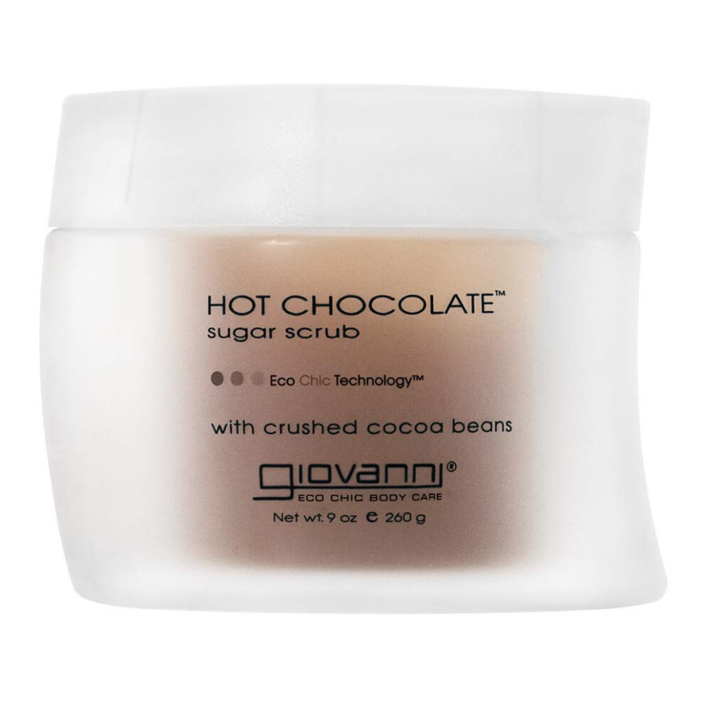 Giovanni Hot Chocolate Sugar Body Scrub  Scented  Gentle Exfoliant With Essential Oil  Crushed Cocoa Beans  Eco Chic Technology