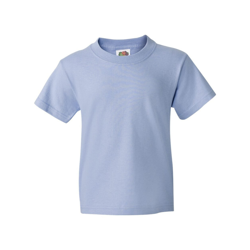 Fruit of the Loom Unisexchild Cotton TShirt  Light Blue  Small