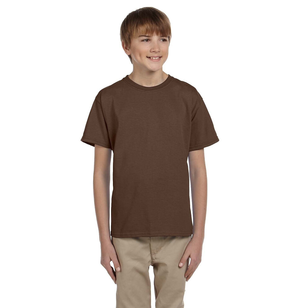 Fruit of the Loom Youth 5 oz HD Cotton TShirt M CHOCOLATE